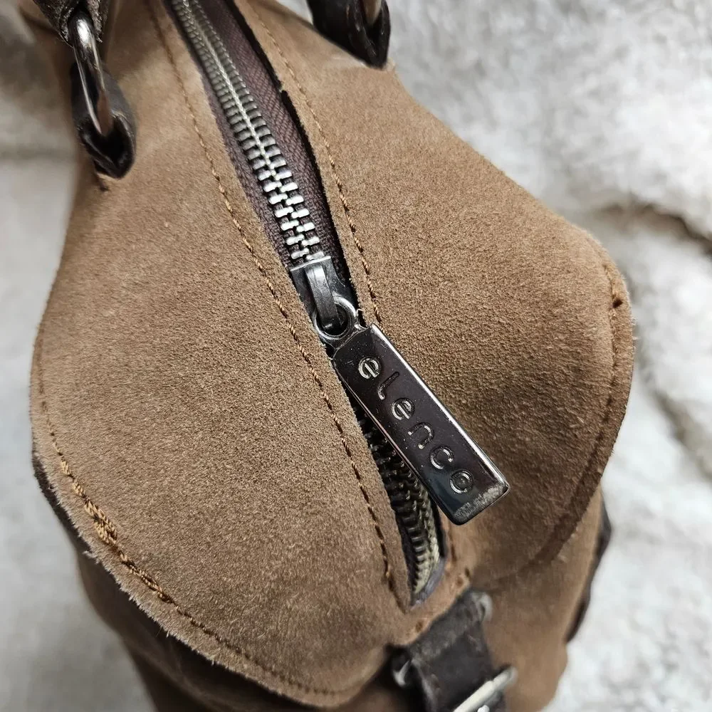 Elenco Portugal Suede Genuine‎ Leather Satchel Dr's Bag Purse